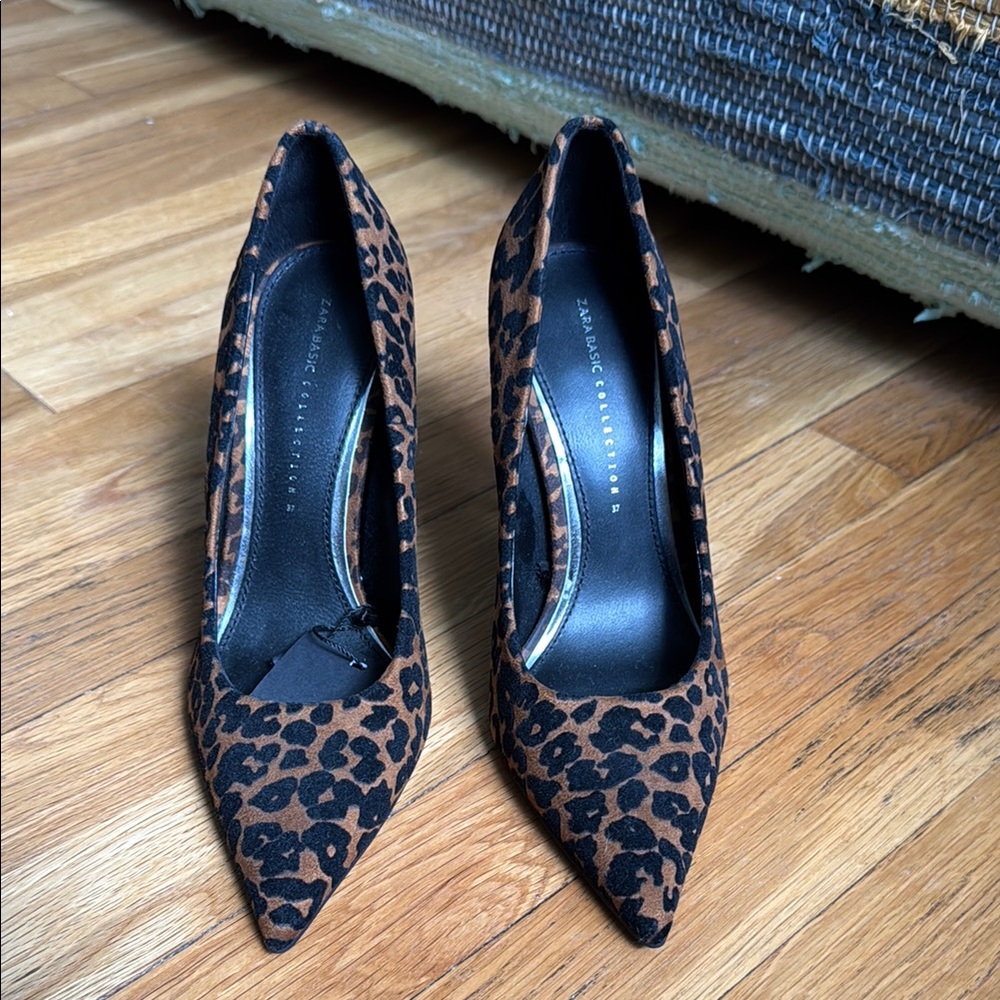 Zara Leopard print heels size 37